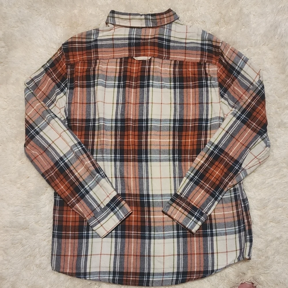 URBAN PIPELINE Ultimate Flannel Orange Plaid Long Sleeve Button Down Sz. L